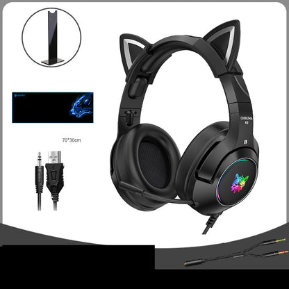cute girls wired gaming headset