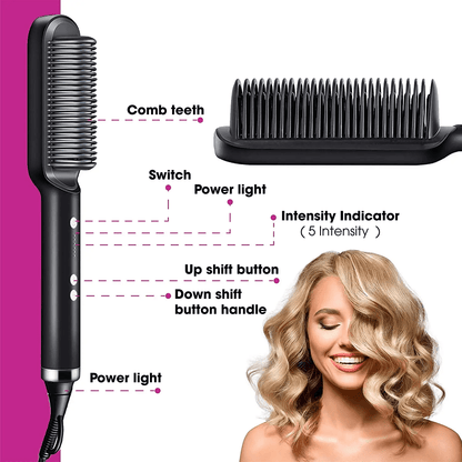 2-in-1 Hair Straightener Brush