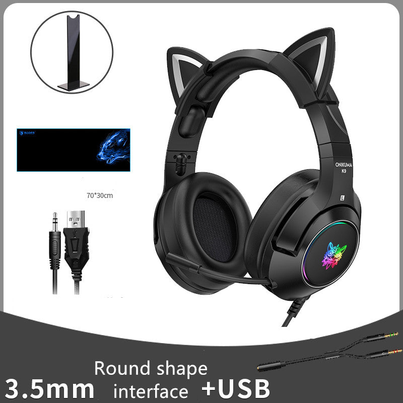 cute girls wired gaming headset