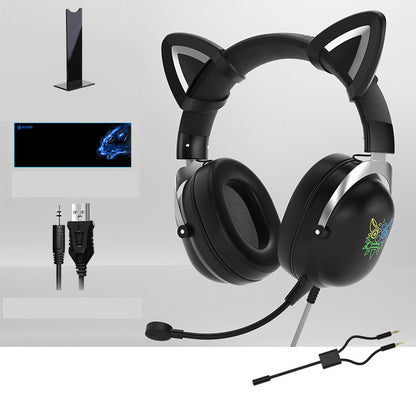 cute girls wired gaming headset