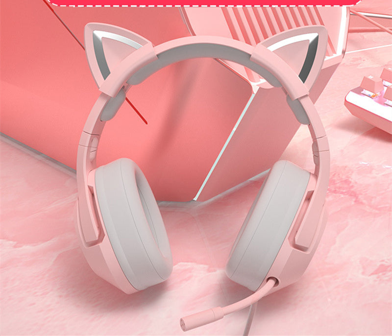 cute girls wired gaming headset