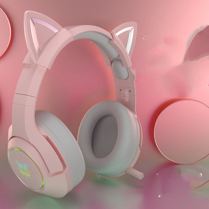 cute girls wired gaming headset