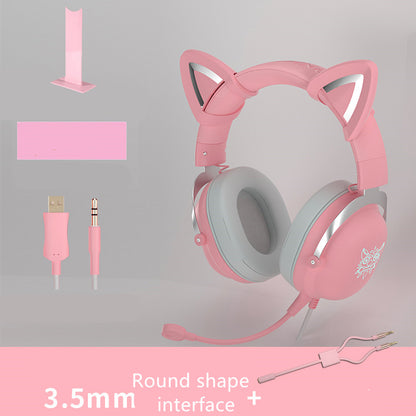 cute girls wired gaming headset
