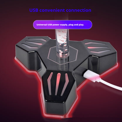 RGB headphone holder with USB