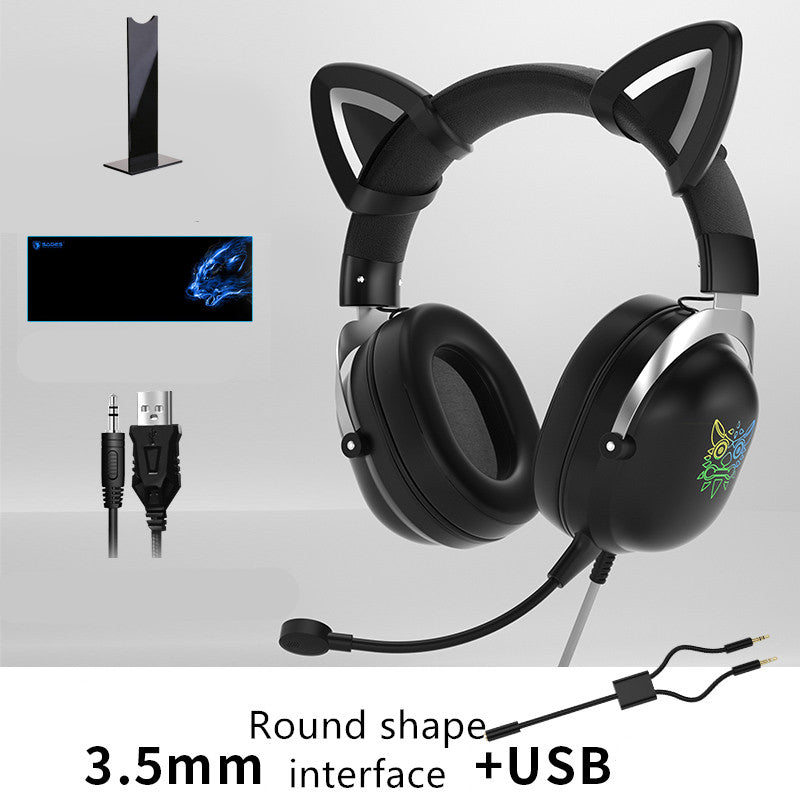 cute girls wired gaming headset