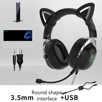 cute girls wired gaming headset