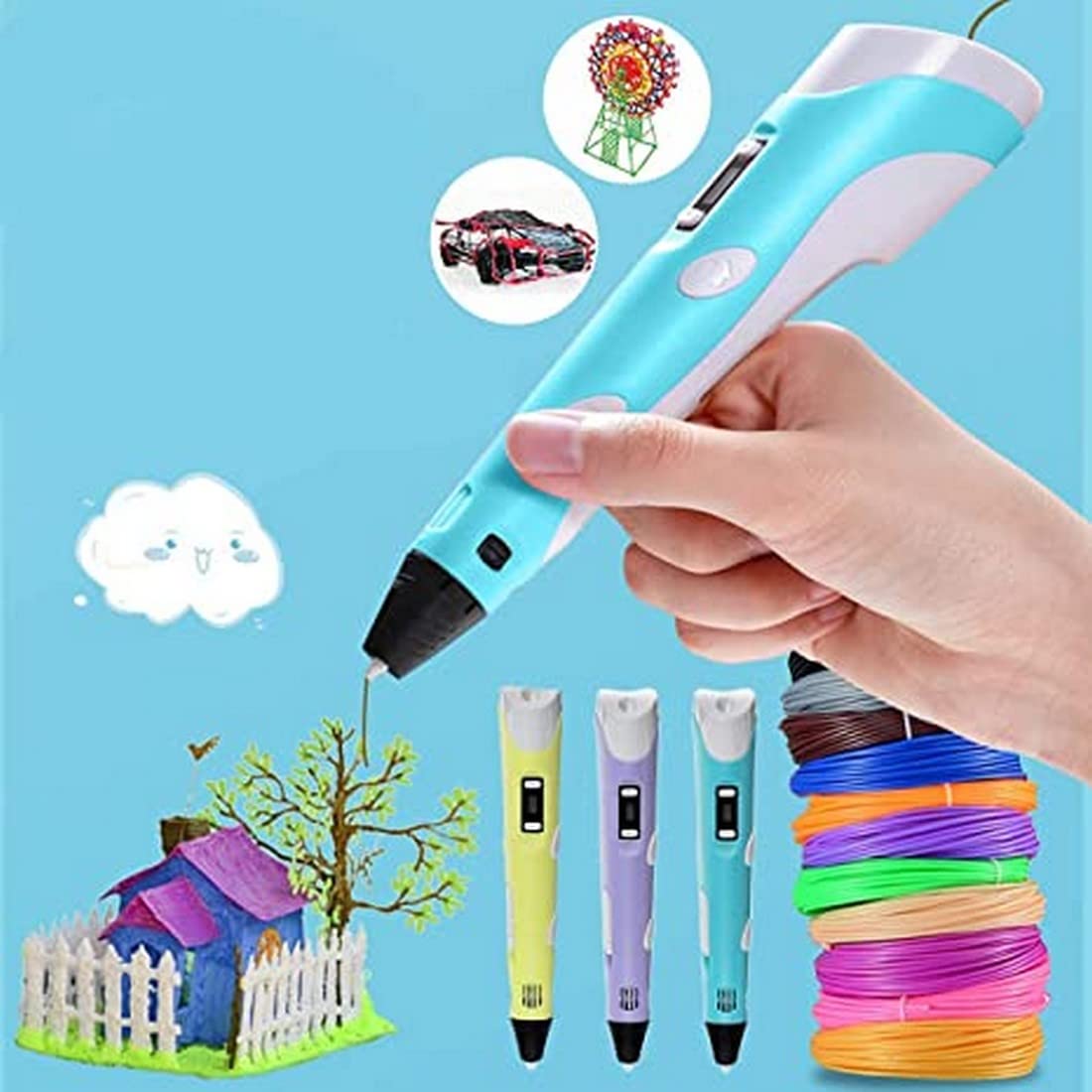 Intelligent 3D Pen with LED Display | أداة رسم وابتكار للأطفال والكبار